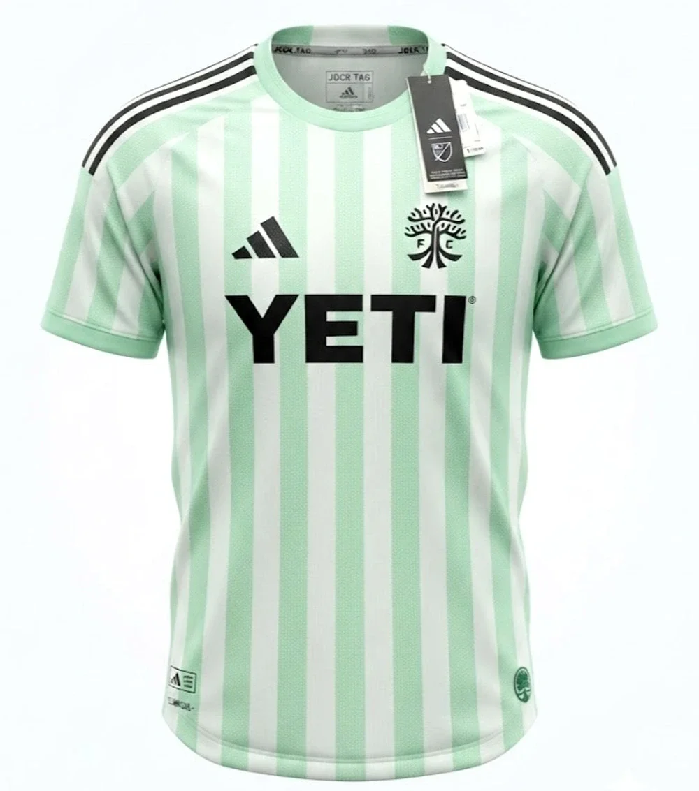 New Adidas Austin FC Soccer Jersey Men’s Size Medium White/Light Green With Tags